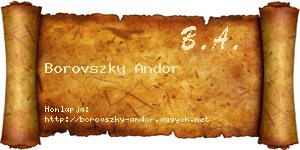 Borovszky Andor névjegykártya