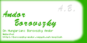 andor borovszky business card